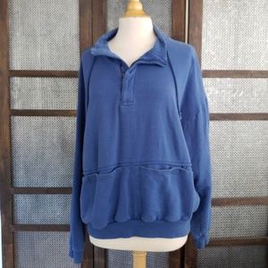 1980s Light Blue Mockneck Sweatshirt